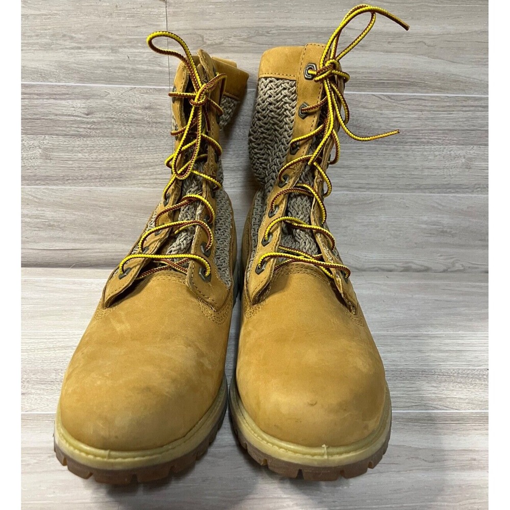 Timberland Open Weave Wheat Combat Boots Womens Sz 11 A13GC Mesh Tan Leather